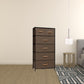 Brown Steel and Fabric Six Drawer Combo Dresser By Homeroots | Dressers | Modishstore - 2