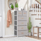 Gray and White Steel and Fabric Six Drawer Chest By Homeroots | Dressers | Modishstore - 5