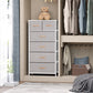 Gray and White Steel and Fabric Six Drawer Chest By Homeroots | Dressers | Modishstore - 3