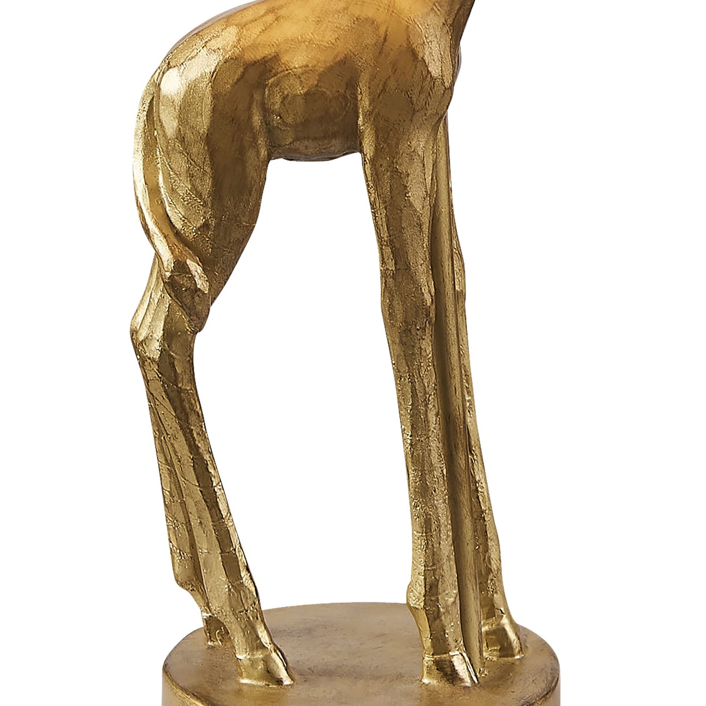 Gold Textured Giraffe Table Lamp With White Drum Shade By Homeroots | Table Lamps | Modishstore - 2