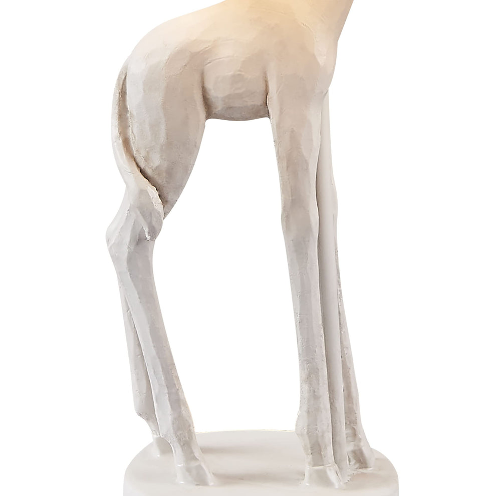 White Textured Giraffe Table Lamp With White Drum Shade By Homeroots | Table Lamps | Modishstore - 4