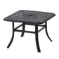 Black Square Metal Outdoor Bistro Table With Umbrella Hole By Homeroots | Outdoor Tables | Modishstore - 2