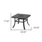 Black Square Metal Outdoor Bistro Table With Umbrella Hole By Homeroots | Outdoor Tables | Modishstore - 3