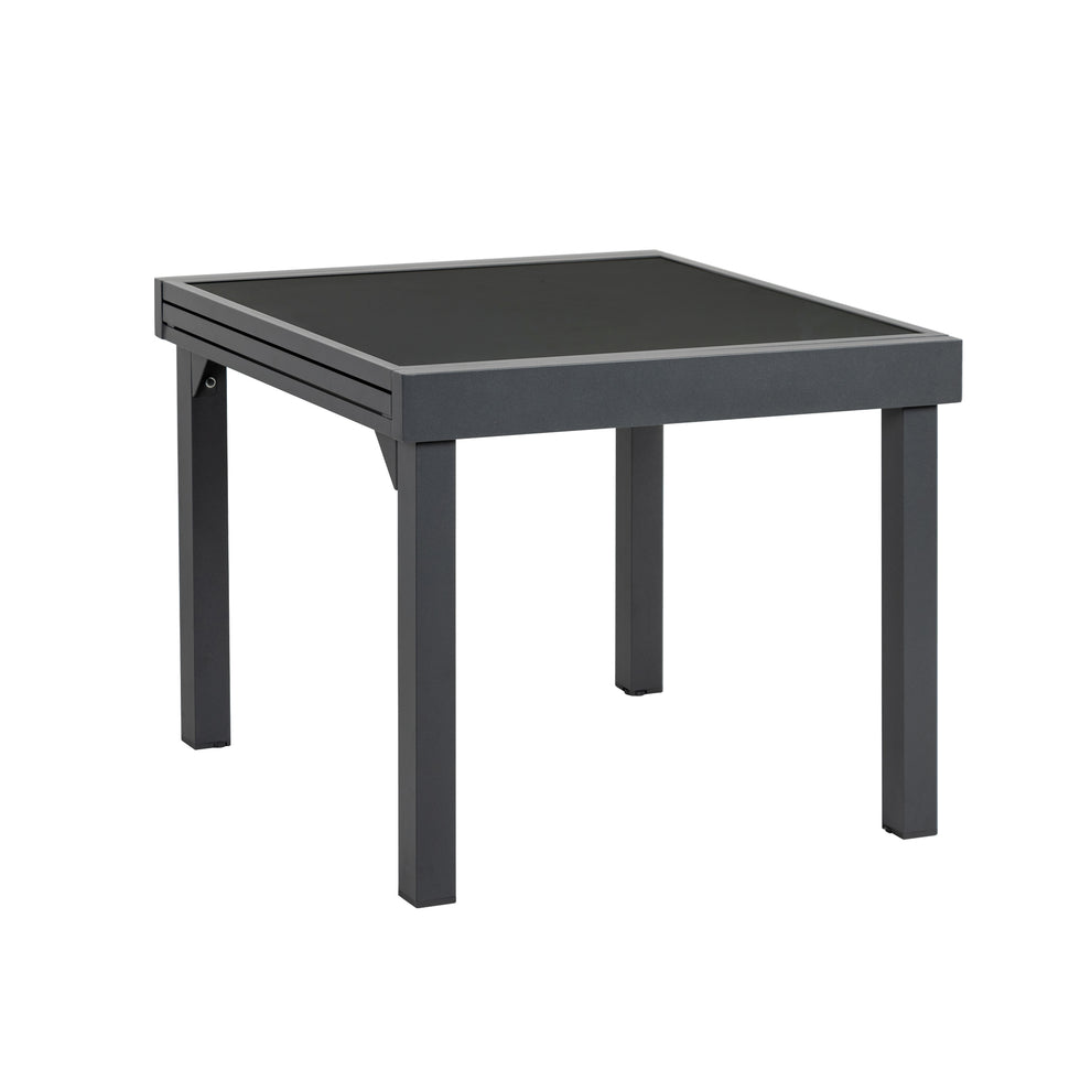 Gray Square Glass Extendable Outdoor Side Table By Homeroots | Outdoor Tables | Modishstore - 2