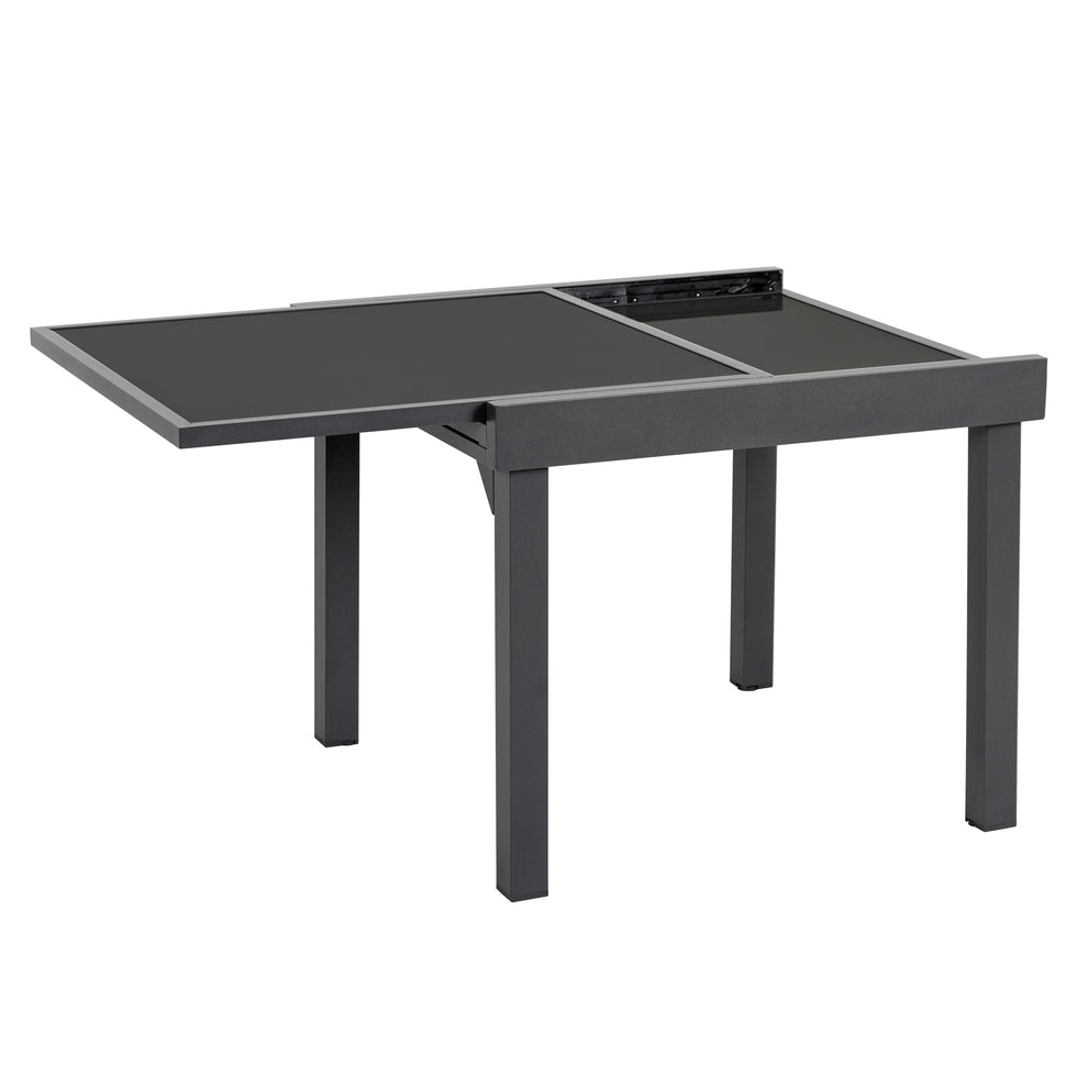 Gray Square Glass Extendable Outdoor Side Table By Homeroots | Outdoor Tables | Modishstore - 3