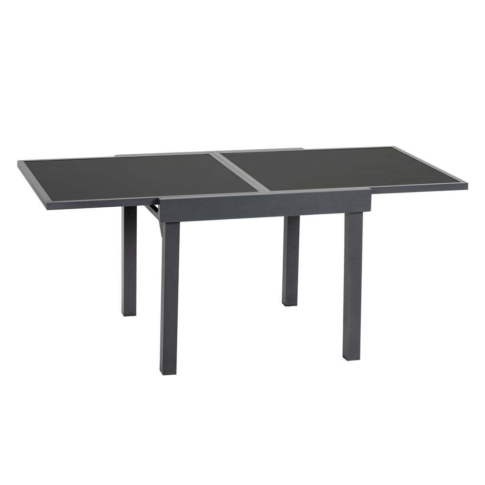 Gray Square Glass Extendable Outdoor Side Table By Homeroots | Outdoor Tables | Modishstore - 4