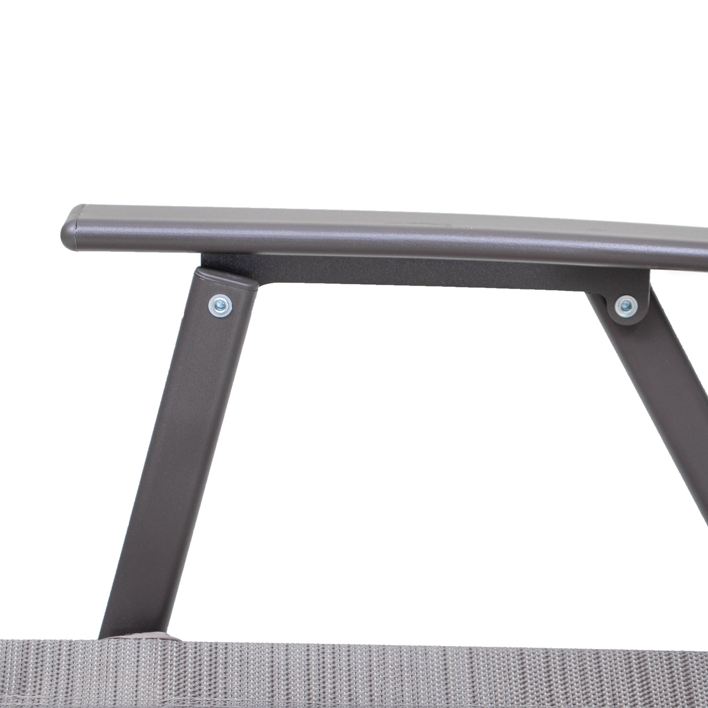 Set of Four Brown Steel Sling Outdoor Folding Arm Chairs By Homeroots | Outdoor Chairs | Modishstore - 7