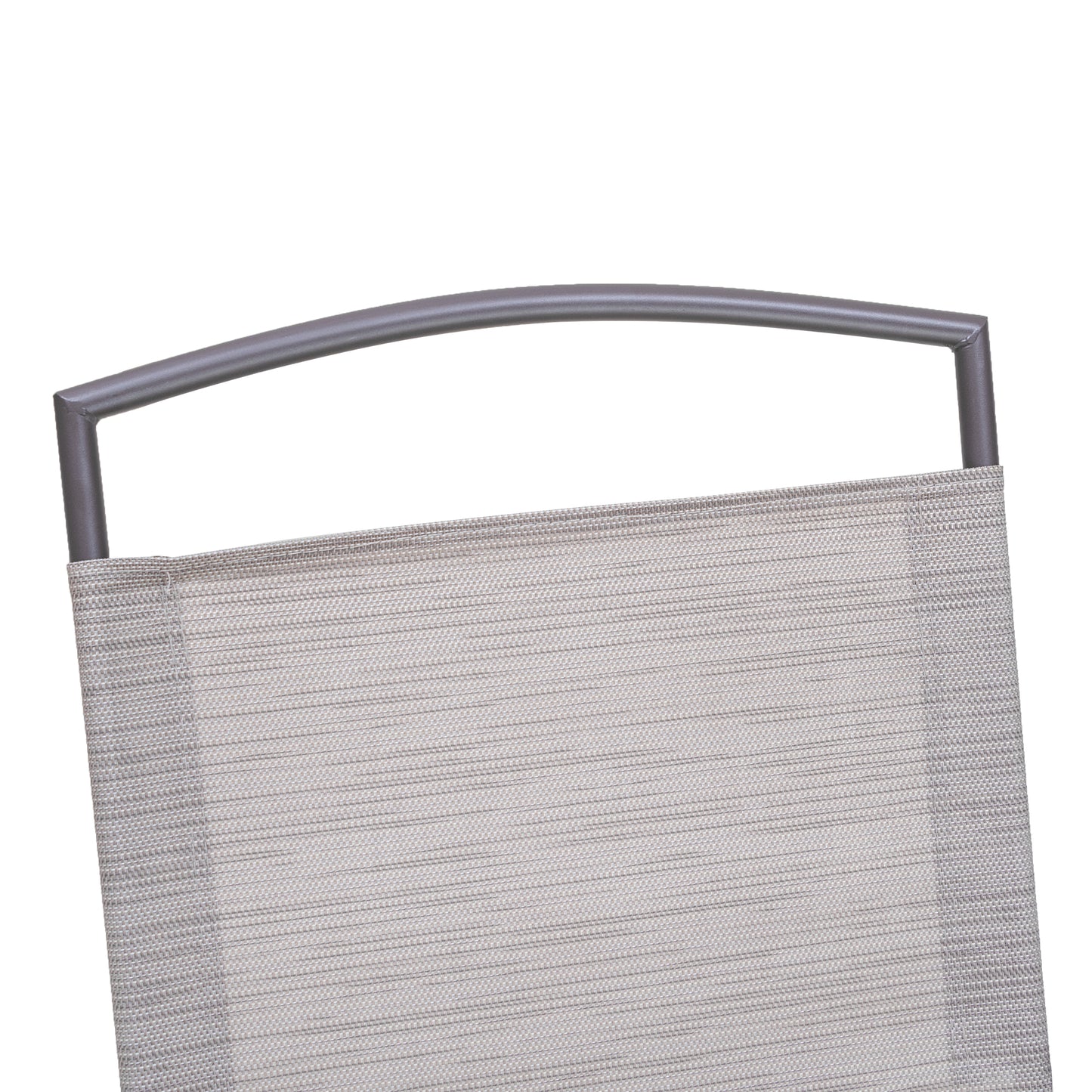 Set of Four Brown Steel Sling Outdoor Folding Arm Chairs By Homeroots | Outdoor Chairs | Modishstore - 5