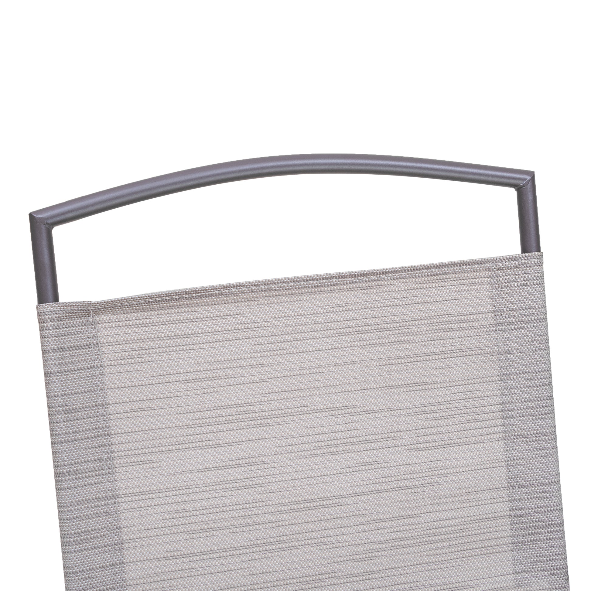 Set of Four Brown Steel Sling Outdoor Folding Arm Chairs By Homeroots | Outdoor Chairs | Modishstore - 5