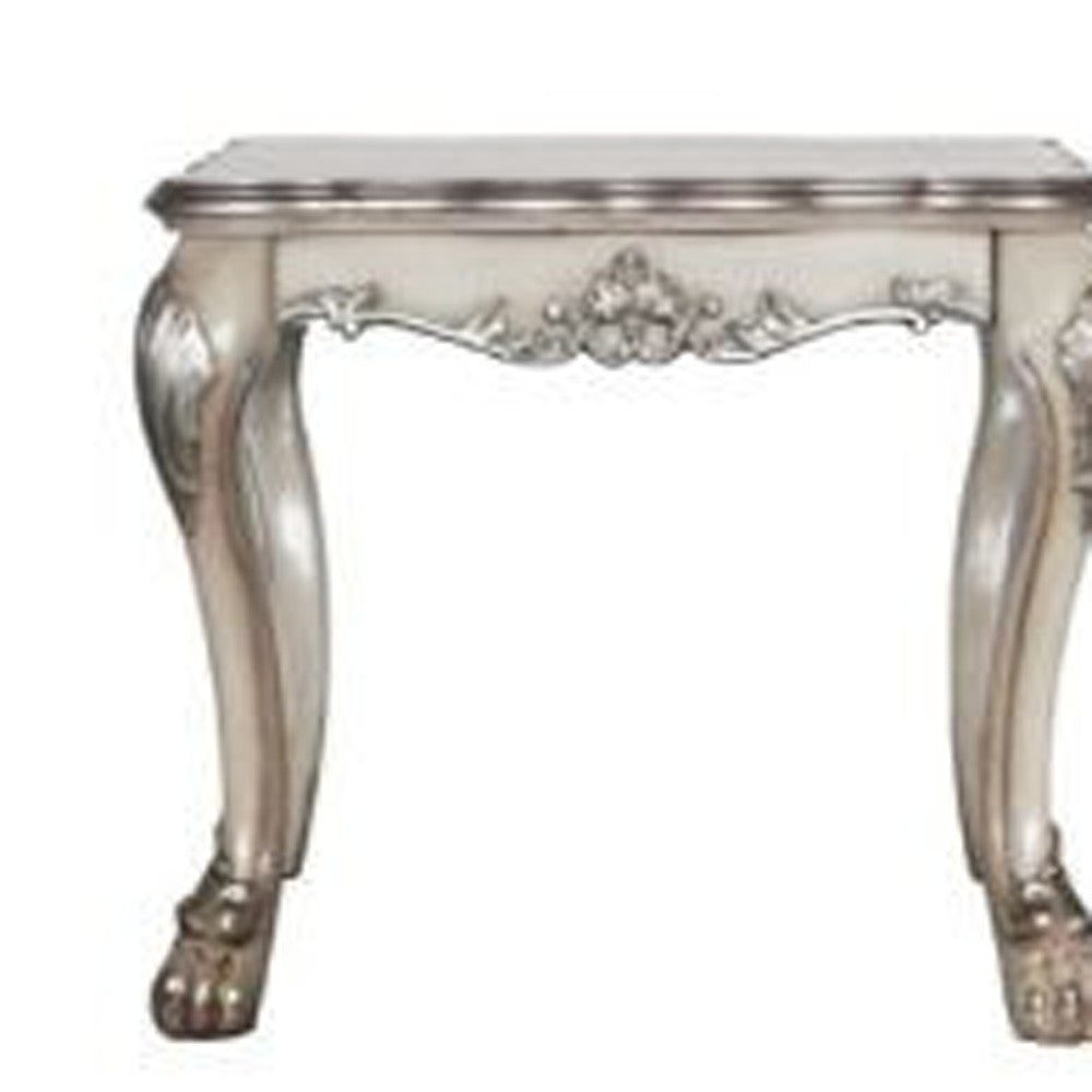 Vintage Bone White Solid Wood And Polyresin Square End Table By Homeroots | End Tables | Modishstore - 4