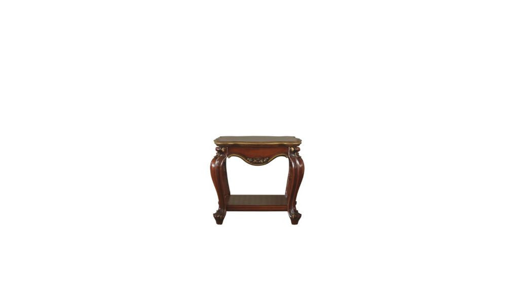 Oak Solid Wood Square End Table With Shelf By Homeroots | End Tables | Modishstore - 1