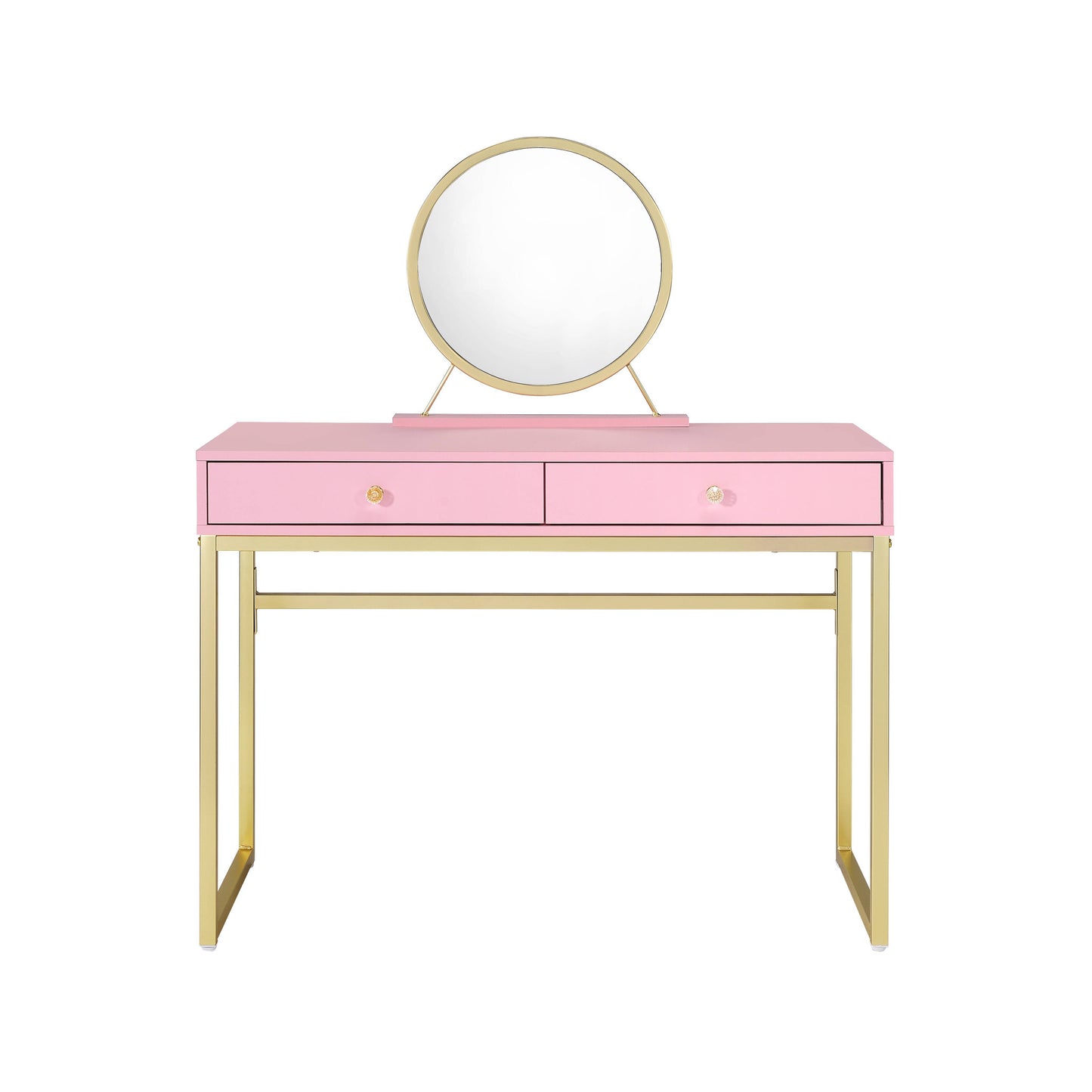 Pink Mirrored Two Drawer Dresser By Homeroots | Dressers | Modishstore - 2