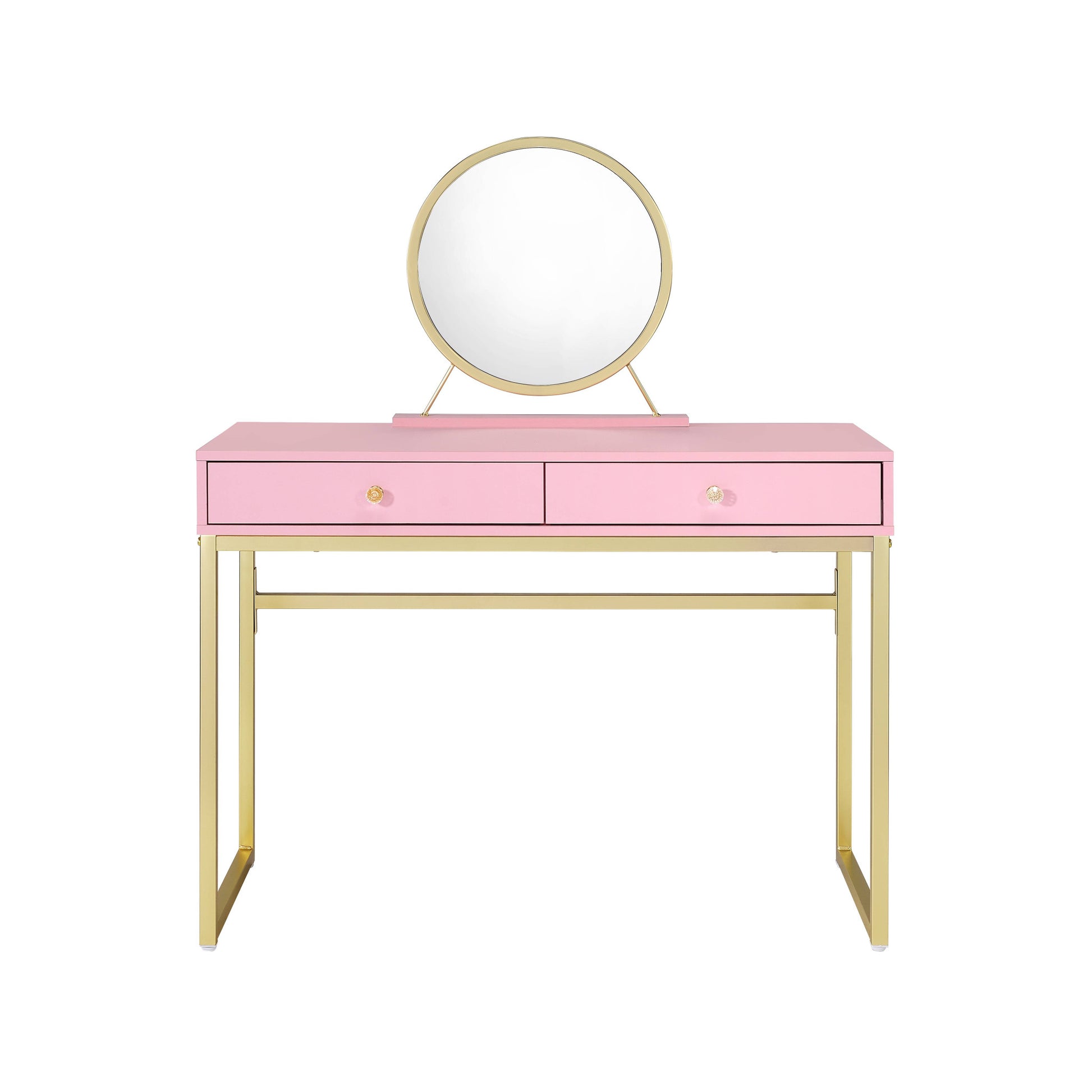 Pink Mirrored Two Drawer Dresser By Homeroots | Dressers | Modishstore - 2