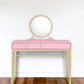 Pink Mirrored Two Drawer Dresser By Homeroots | Dressers | Modishstore - 1
