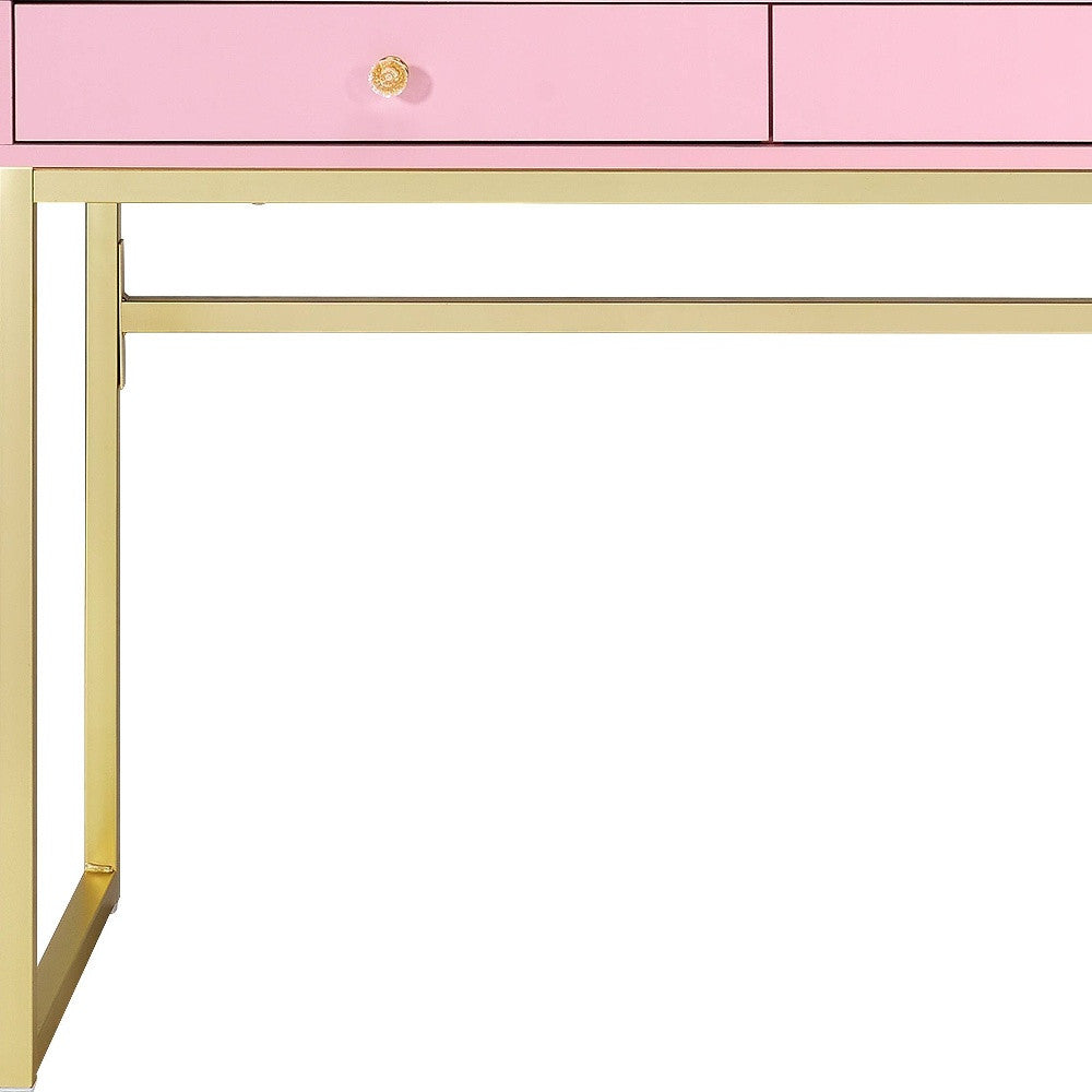 Pink Mirrored Two Drawer Dresser By Homeroots | Dressers | Modishstore - 4