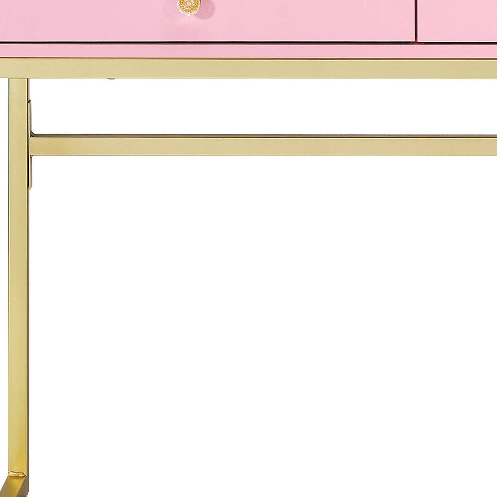 Pink Mirrored Two Drawer Dresser By Homeroots | Dressers | Modishstore - 5