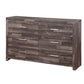 Dark Brown Solid and Manufactured Wood Six Drawer Double Dresser By Homeroots | Dressers | Modishstore - 3