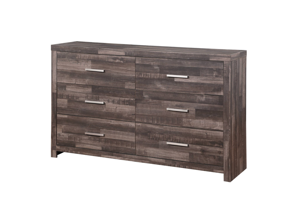 Dark Brown Solid and Manufactured Wood Six Drawer Double Dresser By Homeroots | Dressers | Modishstore - 3