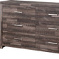 Dark Brown Solid and Manufactured Wood Six Drawer Double Dresser By Homeroots | Dressers | Modishstore - 6