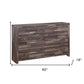 Dark Brown Solid and Manufactured Wood Six Drawer Double Dresser By Homeroots | Dressers | Modishstore - 5