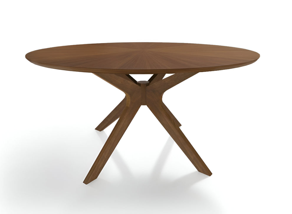 Brown Rounded Solid Manufactured Wood Pedestal Base Dining Table By Homeroots | Dining Tables | Modishstore - 2