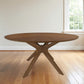 Brown Rounded Solid Manufactured Wood Pedestal Base Dining Table By Homeroots | Dining Tables | Modishstore - 1