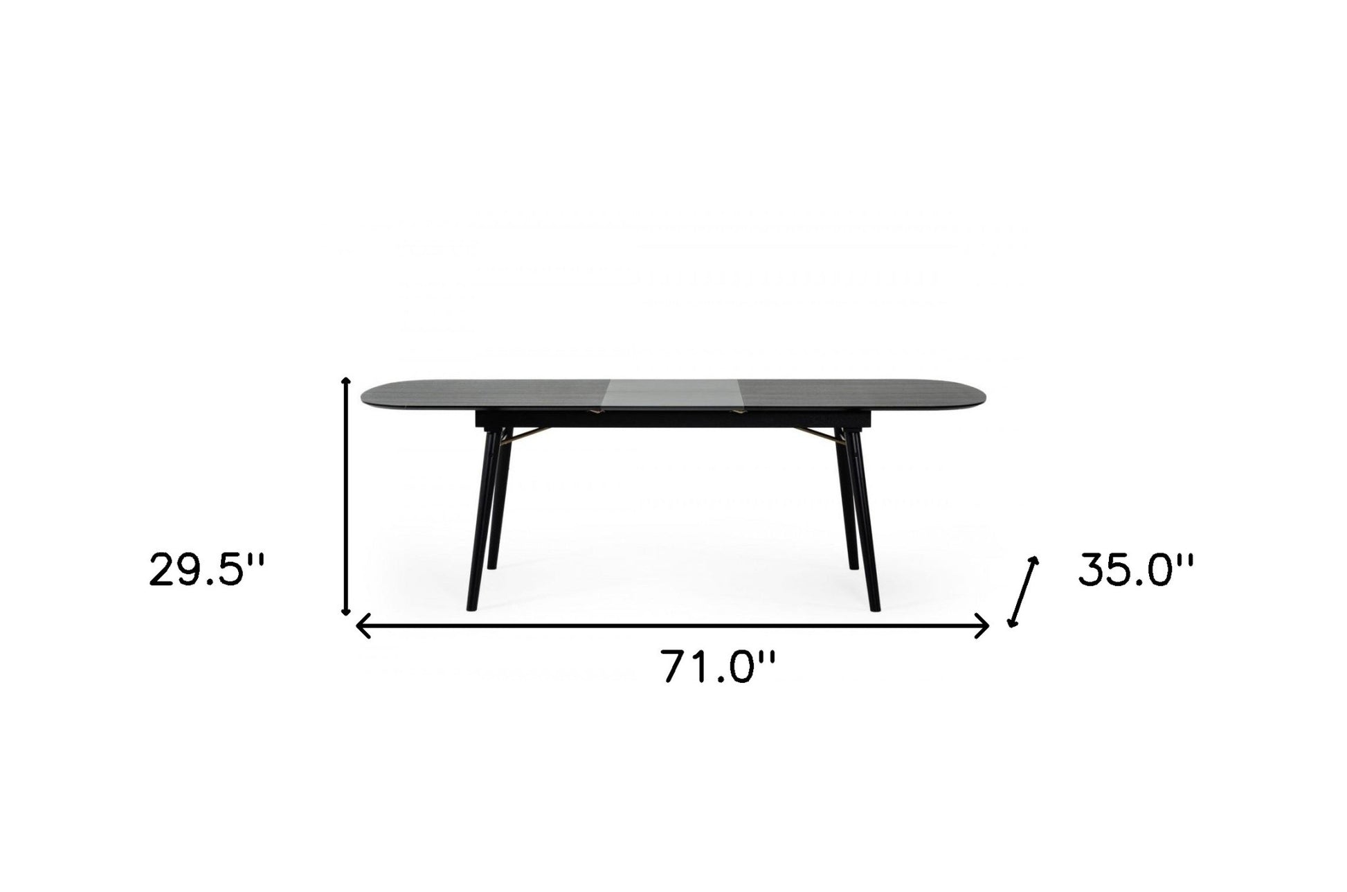 Black Rectangular Manufactured Wood Butterfly Leaf Dining Table By Homeroots | Dining Tables | Modishstore - 5