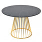Black And Gold Rounded Stainless Steel Pedestal Base Dining Table By Homeroots | Dining Tables | Modishstore - 3