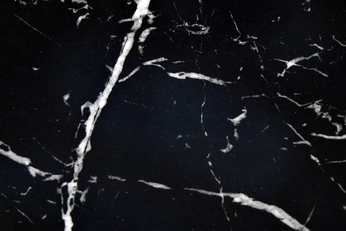 Black And Gold Rounded Stainless Steel Pedestal Base Dining Table By Homeroots | Dining Tables | Modishstore - 4