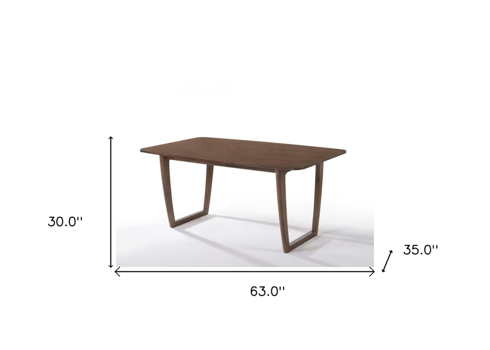 Walnut Rectangular Dining Table By Homeroots | Dining Tables | Modishstore - 5