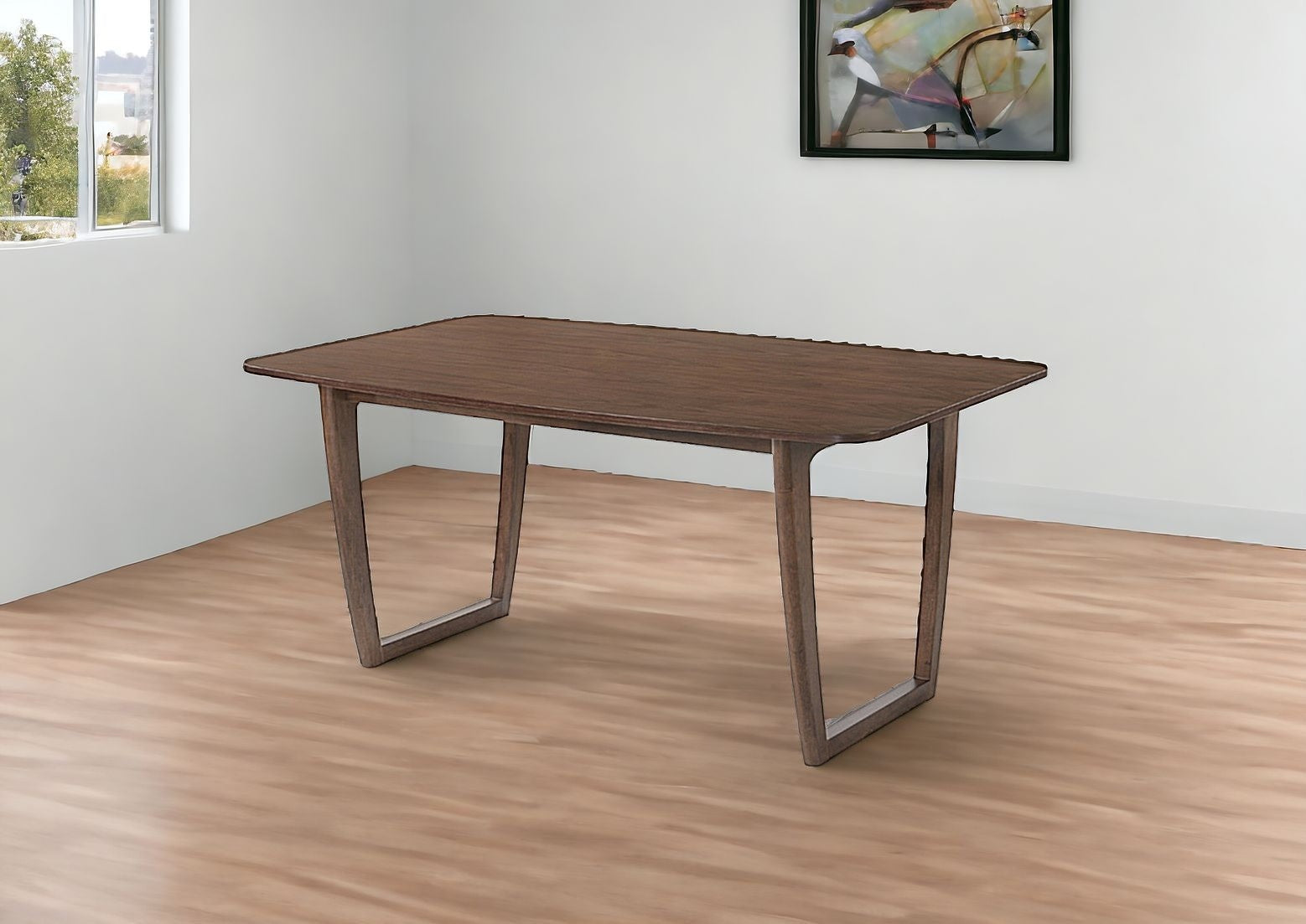 Walnut Rectangular Dining Table By Homeroots | Dining Tables | Modishstore - 2