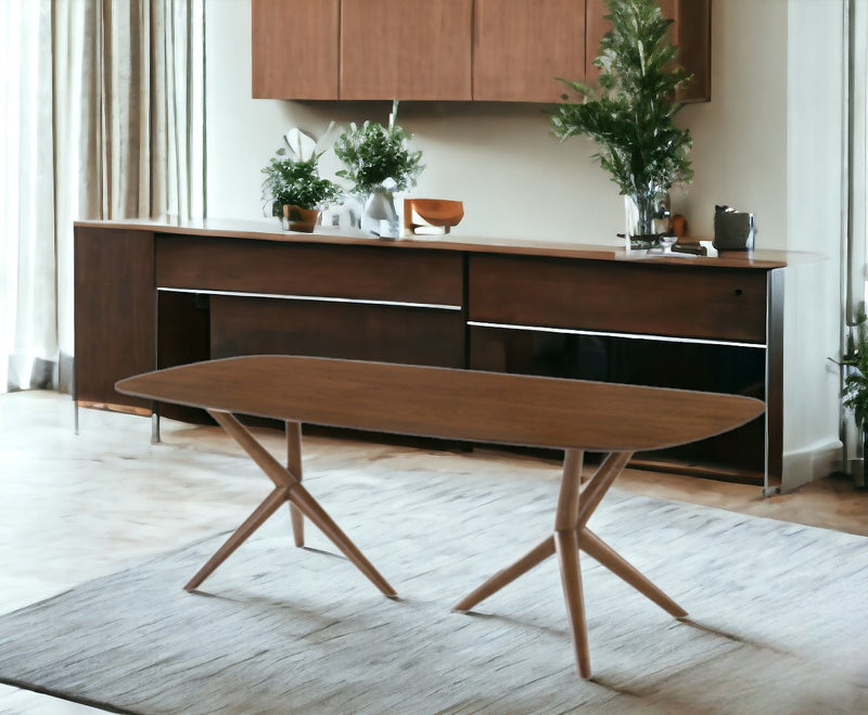 Brown Solid Manufactured Wood Dining Table By Homeroots | Dining Tables | Modishstore - 1