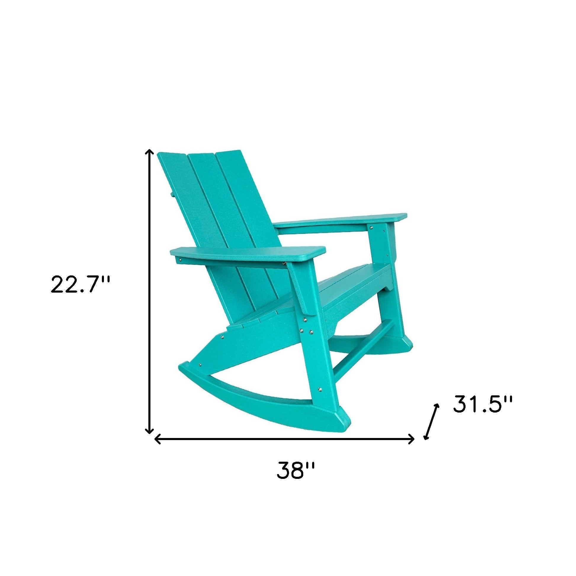 Blue Heavy Duty Plastic Indoor Outdoor Rocking Chair By Homeroots | Outdoor Chairs | Modishstore - 5