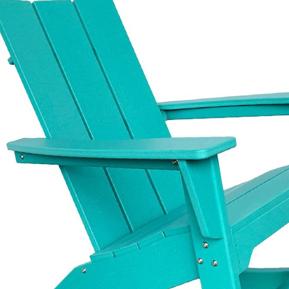 Blue Heavy Duty Plastic Indoor Outdoor Rocking Chair By Homeroots | Outdoor Chairs | Modishstore - 3