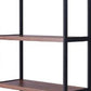 Brown And Black Metal Three Tier Bookcase with Two Doors By Homeroots | Bookcases | Modishstore - 3