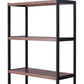 Brown And Black Metal Three Tier Bookcase with Two Doors By Homeroots | Bookcases | Modishstore - 4