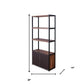 Brown And Black Metal Three Tier Bookcase with Two Doors By Homeroots | Bookcases | Modishstore - 5