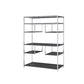Gray And Silver Metal Seven Tier Geometric Bookcase By Homeroots | Bookcases | Modishstore - 2