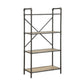 Gray Brown Metal Four Tier Etagere Bookcase By Homeroots | Bookcases | Modishstore - 5