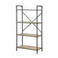 Gray Brown Metal Four Tier Etagere Bookcase By Homeroots | Bookcases | Modishstore - 6