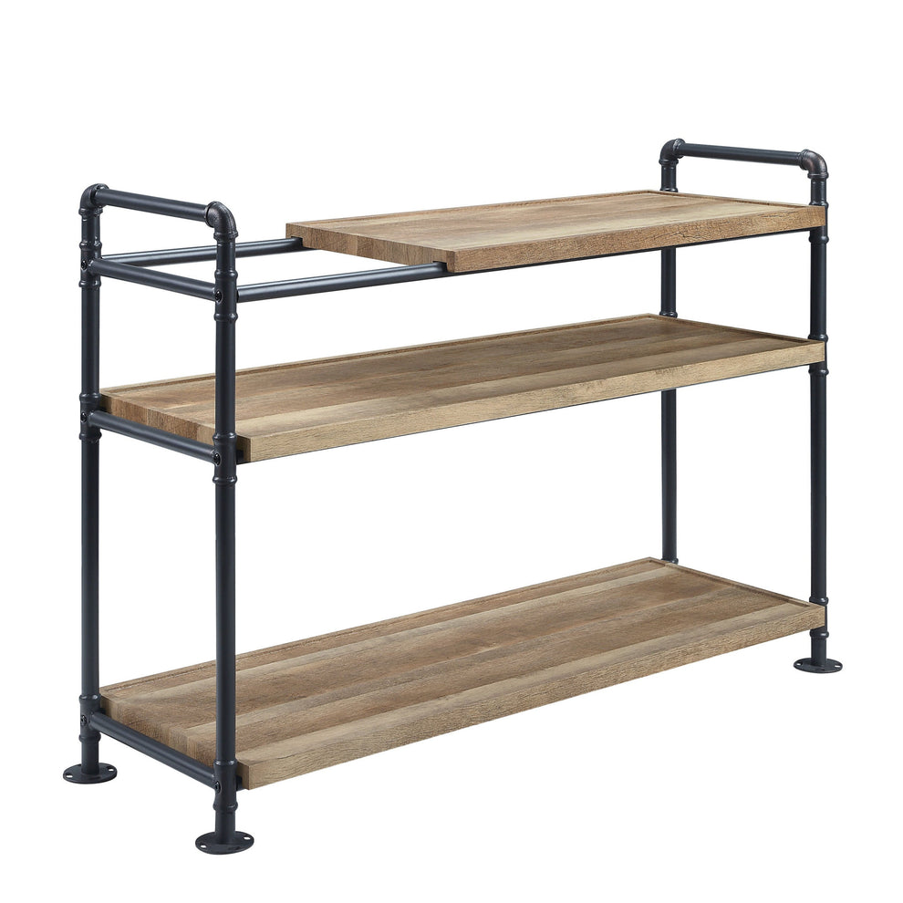 Brown And Black Metal Three Tier Etagere Bookcase By Homeroots | Bookcases | Modishstore - 6