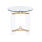 Gold And Clear Glass And Metal Round End Table By Homeroots | End Tables | Modishstore - 6