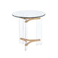 Gold And Clear Glass And Metal Round End Table By Homeroots | End Tables | Modishstore - 2