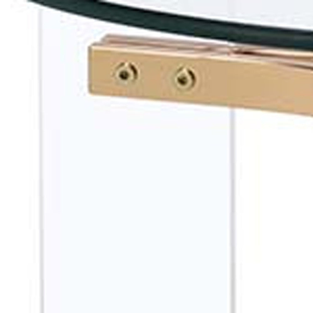 Gold And Clear Glass And Metal Round End Table By Homeroots | End Tables | Modishstore - 4