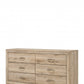 Natural Brown Manufactured Wood Six Drawer Double Dresser By Homeroots | Dressers | Modishstore - 1