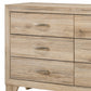 Natural Brown Manufactured Wood Six Drawer Double Dresser By Homeroots | Dressers | Modishstore - 3