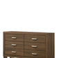 Brown Solid and Manufactured Wood Six Drawer Double Dresser By Homeroots | Dressers | Modishstore - 1