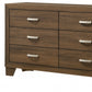 Brown Solid and Manufactured Wood Six Drawer Double Dresser By Homeroots | Dressers | Modishstore - 4