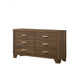 Brown Solid and Manufactured Wood Six Drawer Double Dresser By Homeroots | Dressers | Modishstore - 2