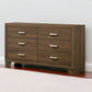 Brown Solid and Manufactured Wood Six Drawer Double Dresser By Homeroots | Dressers | Modishstore - 6